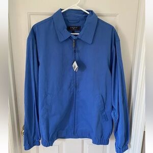 NWT Mens Bobby Jones Hydro Blue Full Zip Collared Golfing Long Sleeve Sz L $145